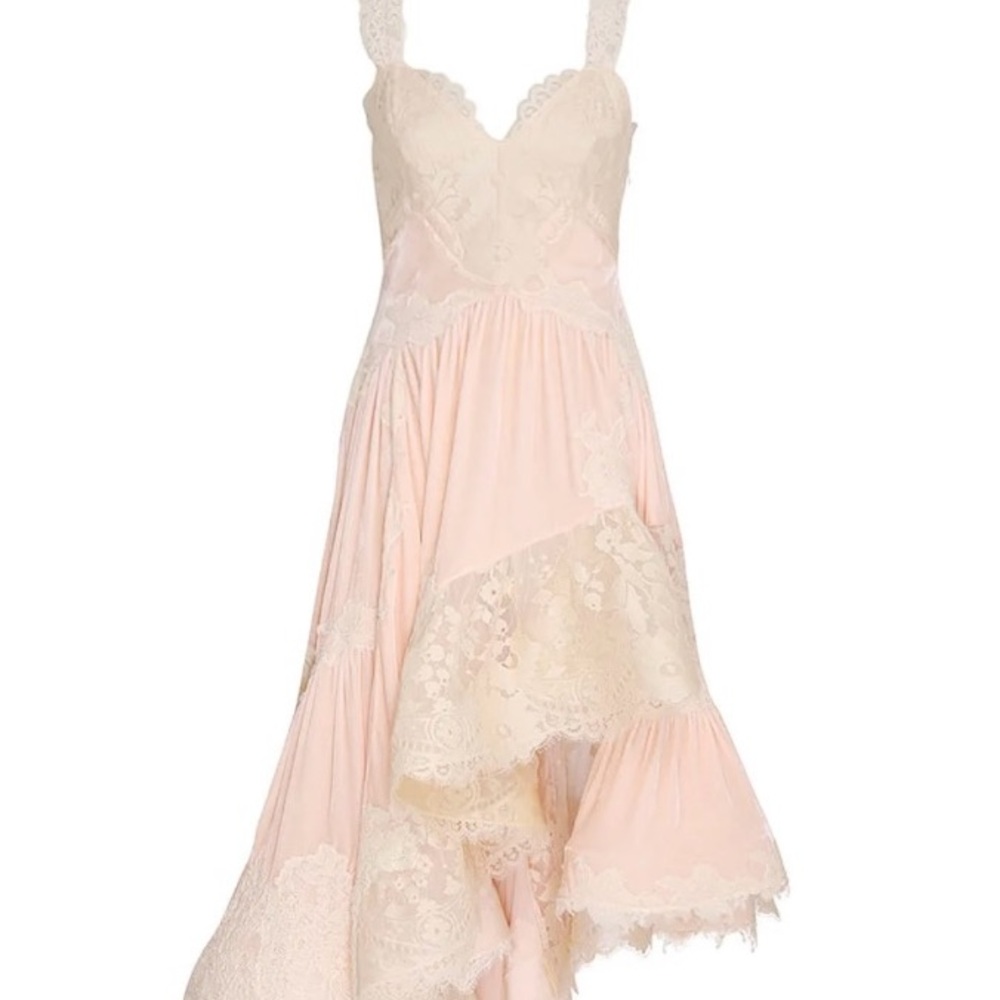 Zimmermann Luminosity Pink Velvet MIDI Dress size 2-4 US size 0 AU